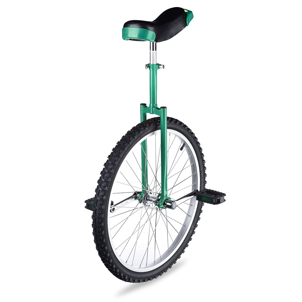 Uwariloy 24 Inch Wheel Unicycle Cycling Pedal Bike Leakproof Butyl Tire Wheel Outdoor Sports Fitness Exercise with Adjustable Seat Bike