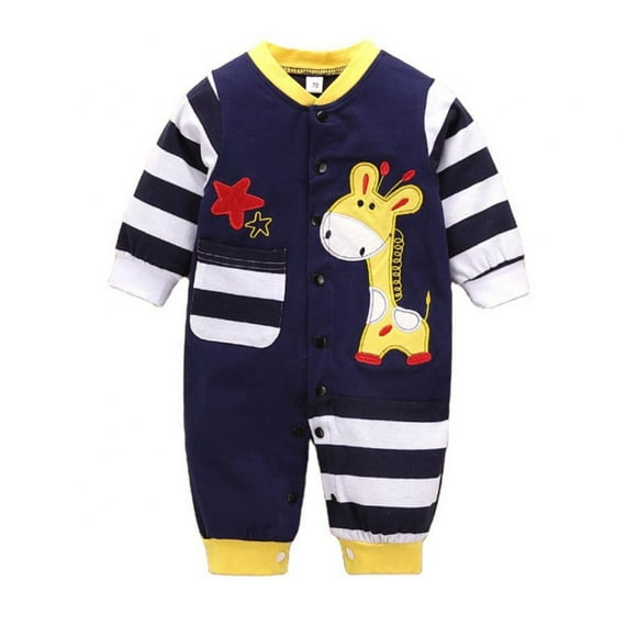 MesaSe Baby Girls Boys Cartoon Onesies  Unisex Newborn Infant Striped Animal Print Jumpsuits Romper Pajamas Sleepwear 0-12 Months