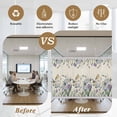 thumbnail image 5 of Spring Flowers Window Privacy Film, Vintage Floral Leaves Birds Farmhouse Plaid Static Cling UV Sun Blocking Heat Control Window Tint Day and Night, Non-Adhesive One Way Privacy Cover 17.7''x78.7'', 5 of 7