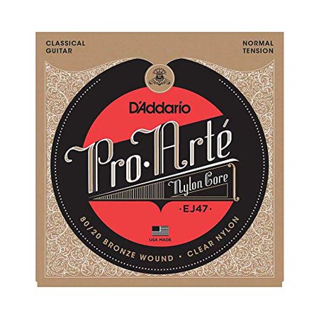 D'Addario EJ47 80/20 Bronze Pro-Arte Nylon Classical Guitar Strings, Normal Tension