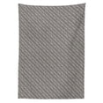 thumbnail image 2 of Geometric Tablecloth, Hand Drawn Pattern with Diagonal Lines and Chevron-like Zigzag Design, Rectangle Satin Table Cover Accent for Dining Room and Kitchen, 52" X 70", Ivory and Black, by Ambesonne, 2 of 2