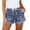 BU2, variant on Women's Elastic High Waisted Jean Shorts Summer Ripped Cut Off Denim Shorts Cuffed Mid Thigh Short Jeans