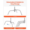 thumbnail image 6 of VEVOR C Stand, Max Height 10.83 ft/330 cm, Stainless Steel Heavy Duty Photography Light Stand with 4.8-9.8 ft Adjustable Height, 44 lbs/20 kg Load Capacity for Studio Softbox, Monolight, Reflector, 6 of 9