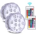 thumbnail image 1 of Lishi Submersible LED Lights with Remote, Waterproof Bathtub Lights Battery Operated, Color Changing Decoration Party [2 Pack], 1 of 8