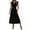 Black, variant on Wedding Guest Dress Boho Pleated V Neck Sleeveless Flowy Ruffle Maxi Dress Solid Color Empire Waist Layered Sundress