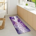thumbnail image 2 of Purple Gold Marble Texture Bath Mats for Bathroom, Abstract Modern Durable Soft Flannel 3D Print Rug Kitchen Bedroom Indoor 17X48IN, 2 of 5