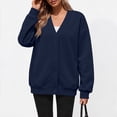 thumbnail image 5 of SUNBS V‑Neck Button Sweatshirts Cardigan for Women Fall Jacket Oversized Casual Clothes with Pockets, 5 of 9
