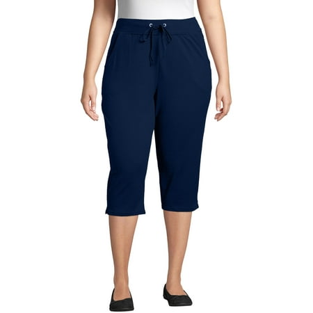 Hanes Just My Size Women's French Terry Capris, 19" (Plus ) Navy 3X