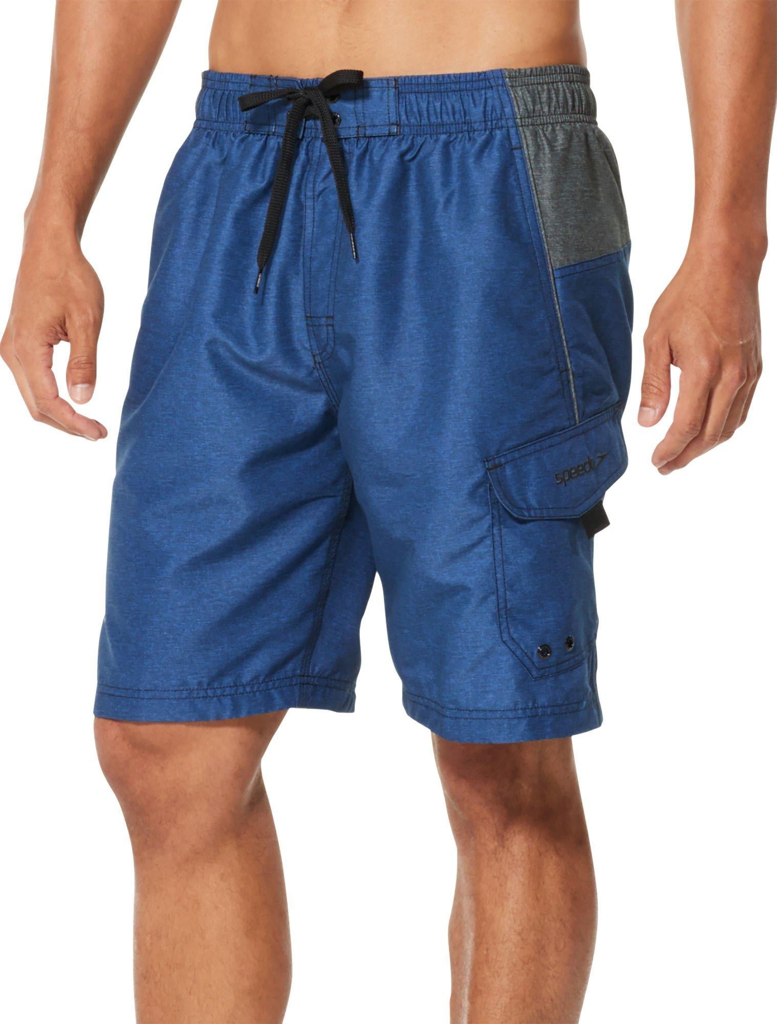 Speedo Speedo Mens Sport Heathered Volley Shorts Small Blue/grey