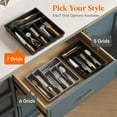 thumbnail image 4 of Lifewit Silverware Drawer Organizer Tray, Plastic Cutlery Storage for Kitchen Drawer, Flatware and Utensil Holder Divider for Spoons Forks Knives Tableware, 7 Compartment, Black, 4 of 8