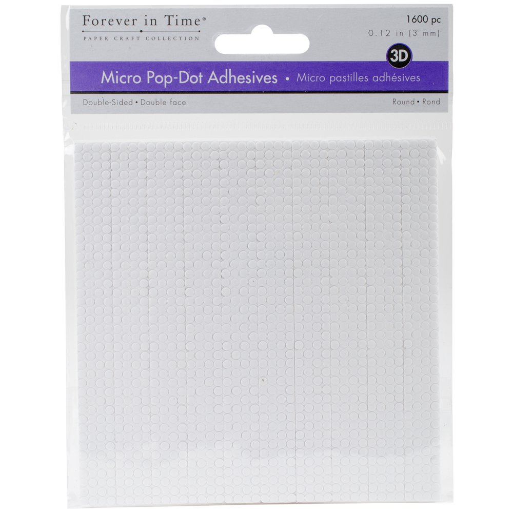 MultiCraft 3D Pop Dots DualAdhesive Micro Foam AdhesivesWhite Round