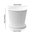 thumbnail image 3 of Gosuguu Imitation Bamboos Woven Texture Round Plastic Flower Pot, Wide Top Narrow Bottom Planter, for Home Office Student Dormitory Plants Planting, 3 of 6