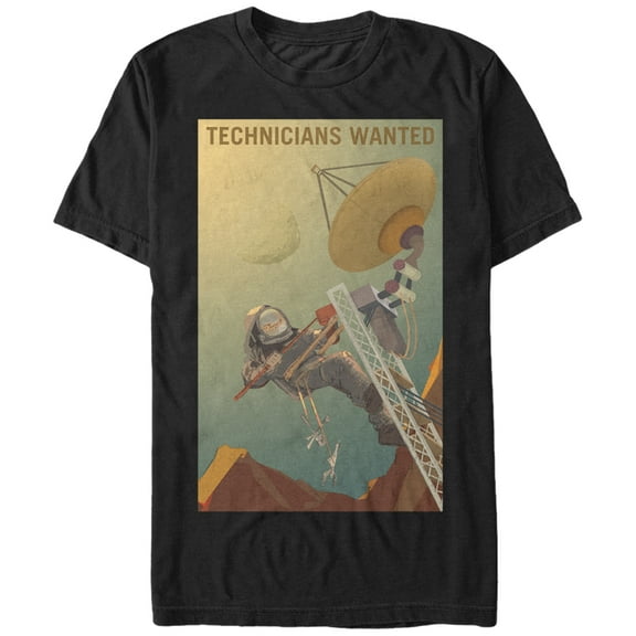 Men's NASA Mars Technichians Wanted Graphic Tee Black Medium