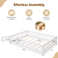 thumbnail image 6 of PAPROOS Full Montessor Floor Bed, Solid Wood Toddler Bed with Safety Guardrail and Door, Easy Assembly, Low-to-Floor Bed Frame with Slats for Kids, White, 6 of 9