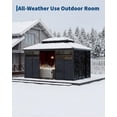 thumbnail image 7 of 10x14 ft Hardtop Gazebo Sunroom, Enclosed Gazebo with Floor-to-Ceiling Sliding Doors, All-Aluminum Alloy Frame, Screen Outdoor Room Solarium for Backyard, Patio, and Deck, 7 of 7