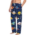 thumbnail image 2 of Uemuo Planets and Stars Pattern Men's Wide Leg Palazzo Lounge Pants with Pockets Light Weight Loose Comfy Casual Pajama Pants-XX-Large, 2 of 9