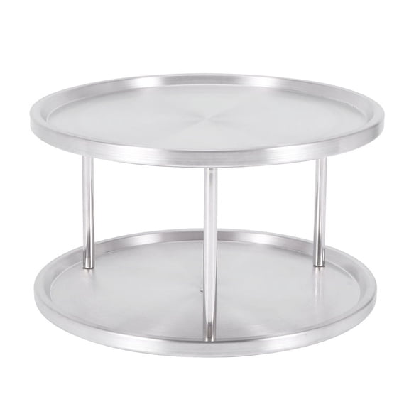 Spice Rack Stainless Steel Organizer Tray 360 Degree Turntable Rotating 2 Stand For Dining Table Kitchen Counters Cabinets