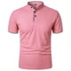 thumbnail image 1 of pstuiky camisetas para hombre, Camisa de manga corta para hombre, color liso, 3 botones, cuello alto camisas casuales para hombre xxl, 1 of 4