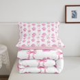 thumbnail image 5 of Homewish Dog Paws Bow Twin Comforter Sets,Dreamy Princess Style Bedding Set,Pink,Pink Reversible,2-Piece,1 Comforter and 1 Pillowcase, 5 of 7