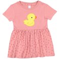thumbnail image 3 of Inktastic Yellow Baby Duck Girls Baby Dress, 3 of 5