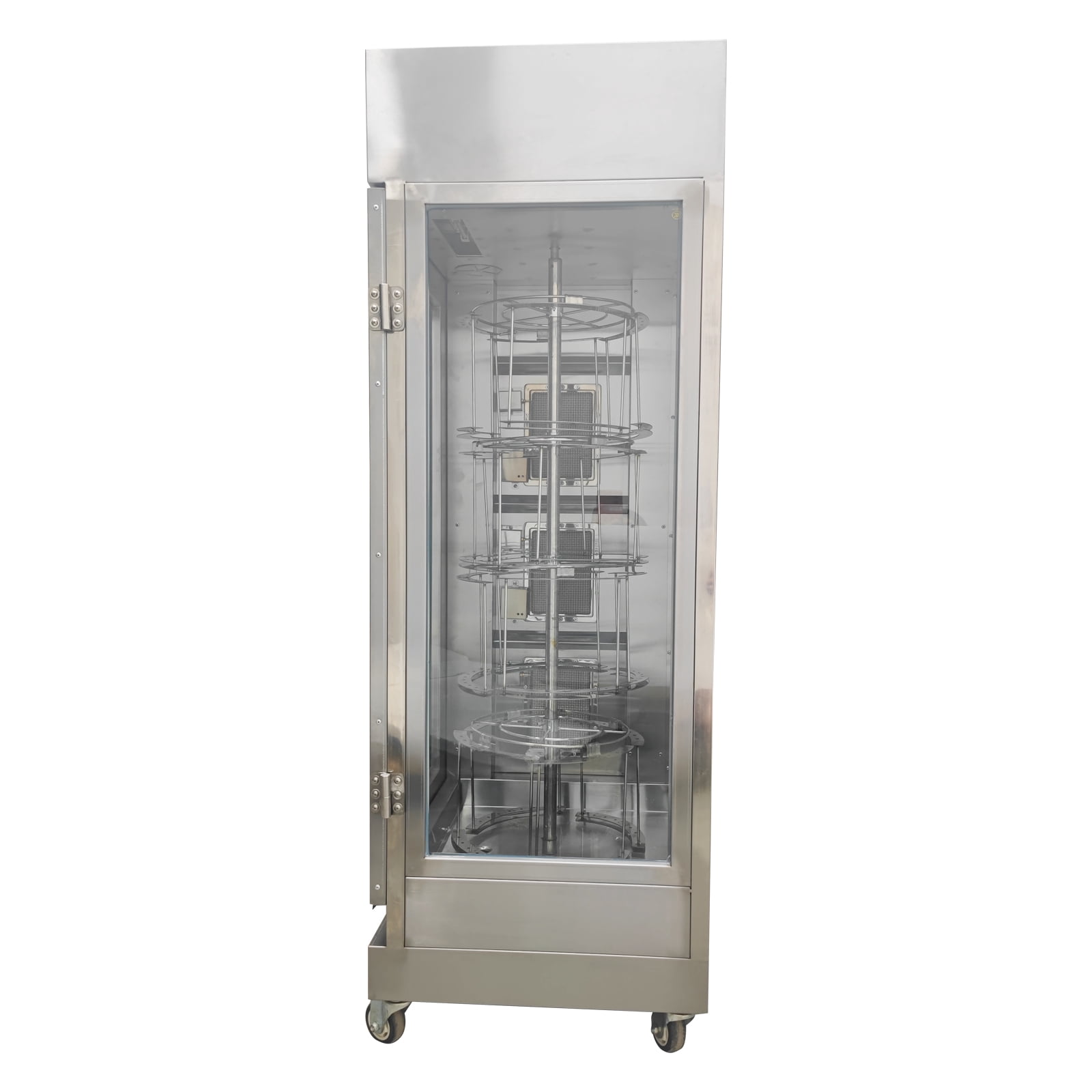 LPG Gas Chicken Rotisserie Oven Machine Rotary Chicken Duck Grill Toaster 110V 122°F-482°F with Drip Tray