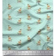 thumbnail image 1 of Soimoi Green Cotton Duck Fabric Dot & Deer Animal Printed Fabric 1 Yard 42 Inch Wide, 1 of 3