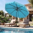 thumbnail image 4 of Costway Parasol de Patio 9 Pi avec Sacs de Sable à Base Lestée, Inclinaison à Bouton-Poussoir, Manivelle, Nervures Robustes, Turquoise, 4 of 10