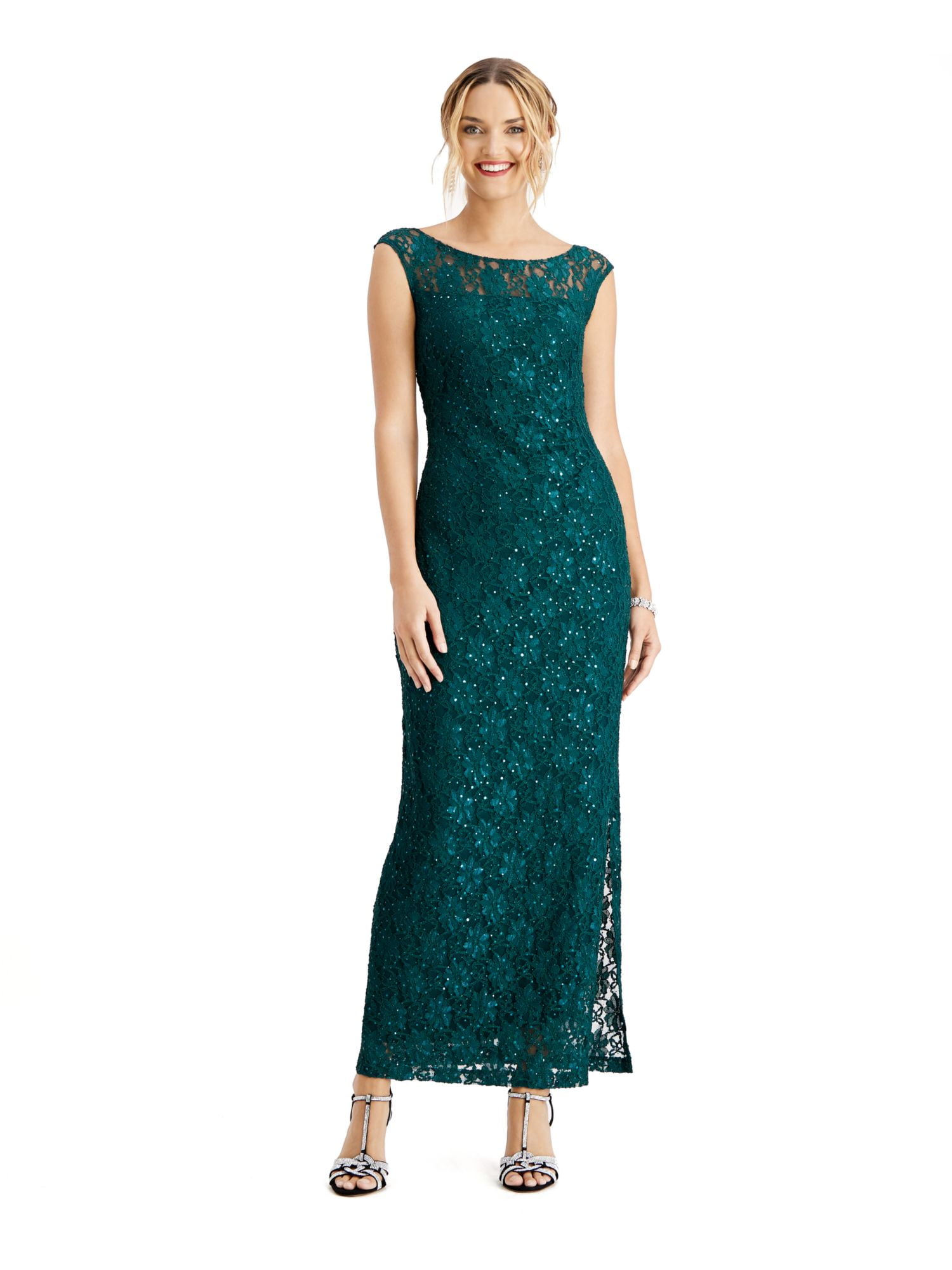 connected apparel sequin lace dress