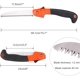 thumbnail image 5 of Sierra de podar plegable de 180 mm, sierra de mano con bloqueo seguro y mango suave para cortar o podar árboles, jardín, camping, carpintería (naranja/negro) ER, 5 of 5