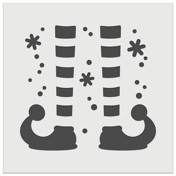 Elf Shoes and Stockings Christmas DIY Cookie Wall Craft Stencil - 5.5 Inch