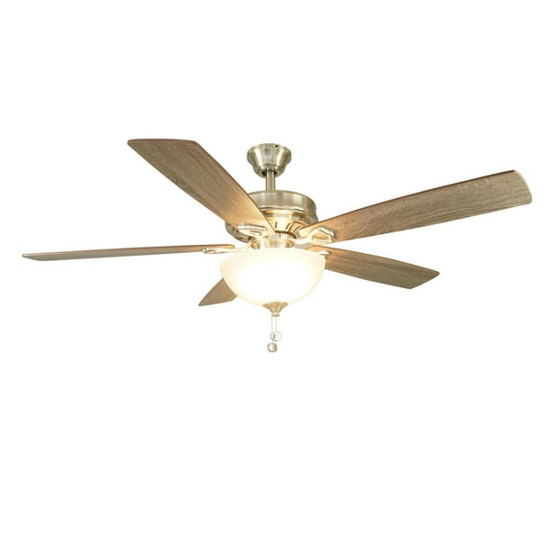 Chantilly 52 In Indoor Brushed Nickel Ceiling Fan With Light Com Indoor Brushed Nickel Ceiling Fan, Polished Nickel Ceiling Fan