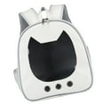 thumbnail image 4 of Mochila para mascotas, transpirable, impermeable, resistente a arañazos, con ventana grande, portátil, para cachorros, color blanco, 4 of 12