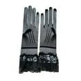 thumbnail image 2 of Guantes cortos de encaje para mujer, para boda, fiesta de té, disfraz, graduación, cena, novia Negro, 2 of 9