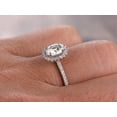 thumbnail image 5 of Oval Cut 1.25 ct Halo Moissanite and Diamond Engagement Ring in White Gold, 5 of 5