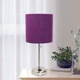 thumbnail image 4 of Creekwood Home 19.5" Brushed Steel Table Lamp w/ Charging Outlet, Purple Shade & LED Bulb, 4 of 6