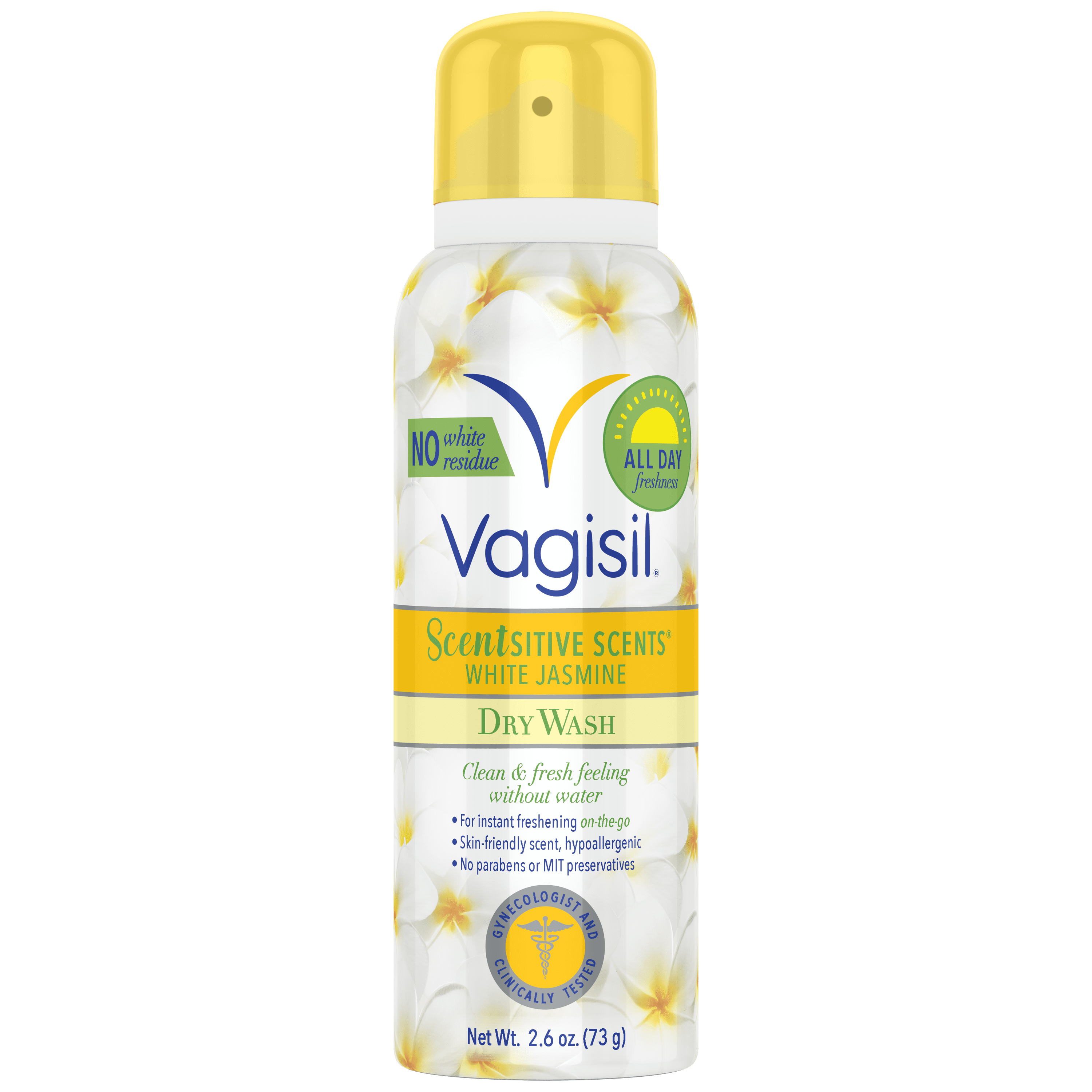 (3 pack) Vagisil Scentsitive Scents White Jasmine Freshening Spray for Women, Gynecologist Tested, Paraben Free, White Jasmine, 2.6 Ounce