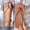 Brown, variant on Avrnliq Womens Brown Braided Thong Flat Sandals Comfort Slip‑On Summer Flip Flops Casual Daily Beach Walking Sandals,Size 8.5