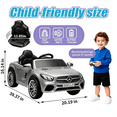 thumbnail image 6 of Licensed Benz CLS 350 12V Electric Ride on Toys with Bluetooth Music, LED Lights, Spring Suspension, Power Car Wheels, Electric Car for Kids with Parent Remote Control (Grey), 6 of 7