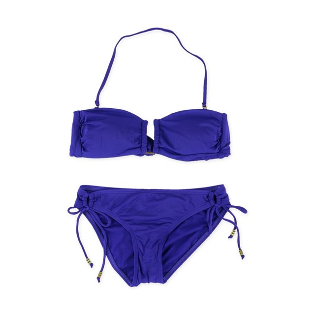 bar III Mujeres Bandeau U-Bar Bikini de 2 piezas, Púrpura, XS bar III Bikini