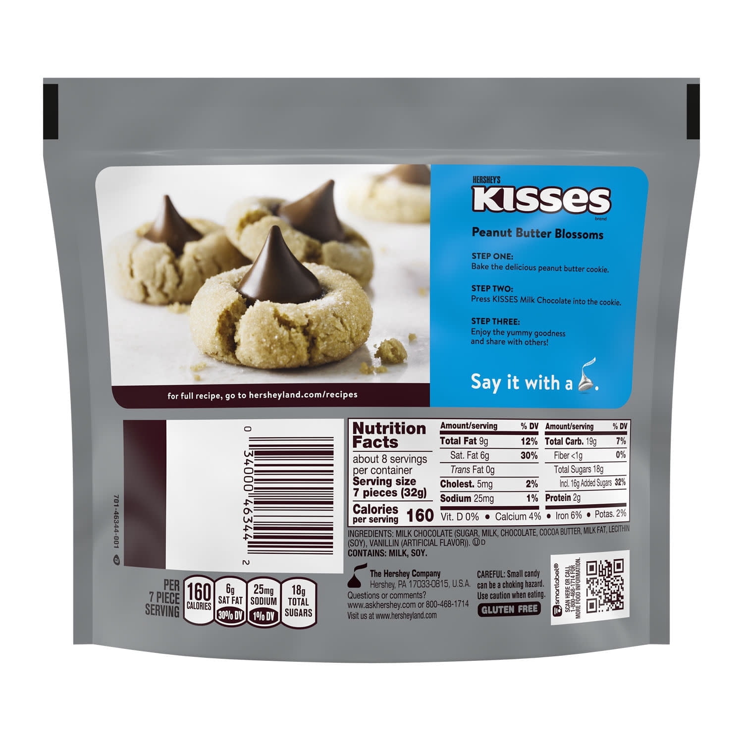 HERSHEY'S KISSES Milk Chocolate Candy Share Pack, 9.5 OZ