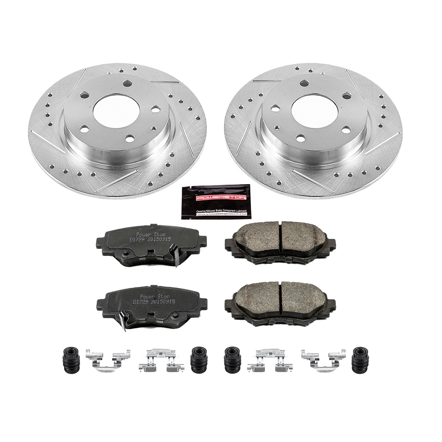 PowerStop Rear Z23 Evolution Sport Carbon-Fiber Ceramic Brake Pad and Drilled & Slotted Rotor Kit Fits: MAZDA Select Models K6963