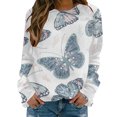 thumbnail image 2 of cllios Sweatshirt for Women Round Neck Snowflake Graphic Top Long Sleeve Cozy Shirt Holiday Pullover Sweatshirt, 2 of 5
