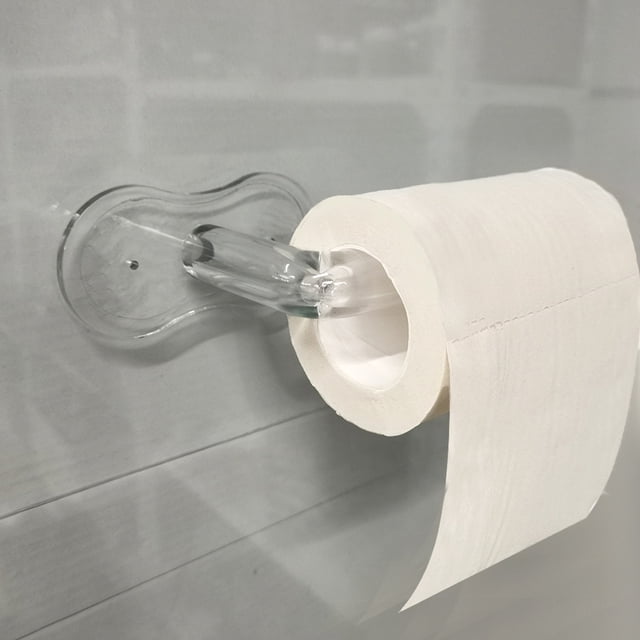 YSNOOWE Portarrollo De Papel Higiénico De Acrílico Transparente Para Con Estante Y Sin Perforación