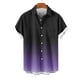 thumbnail image 4 of Blusa y camisa de manga corta con cuello vuelto para hombre, blusa informal de moda con cuello vuelto, estampado degradado, camisa de manga corta con botones, blusa de poliéster para hombre, 4 of 6