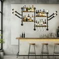 thumbnail image 5 of LUVODI Large Industrial Pipe Wine Rack with Drink Dispenser 4 Tier Wooden Liquor Bottle Hanging Shelf, 5 of 9