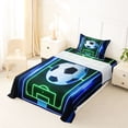 thumbnail image 5 of Erosebridal Football Sport Games Twin Sheet Sets,Cartoon Soccer Court Print Bedding For Kids Boys 3-Piece, 5 of 6