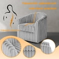 thumbnail image 5 of UIXE 360° Swivel Barrel Chair Curved Faux Fur Accent Chair Art Decor Style Round Club Arm Chair with Upholstered Seating for Home, Gray, 5 of 6