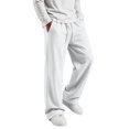 thumbnail image 2 of Dwellite Wide Leg Baggy Sweatpants Men Elastic Waist Casual Lounge Pants Drawstring Joggers Pants with Pockets White XL, 2 of 8