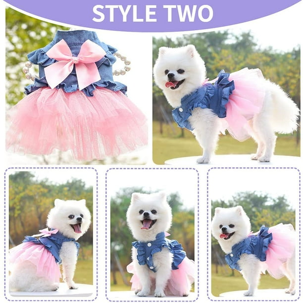 ATTOE Dog Dresses for Small Dogs Girl 3 Pack Summer Puppy Clothes