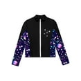 thumbnail image 4 of Hansber Kids Girls Athletic Sport Jacket Long Sleeve Zipper Figure Ice Skating Training Coat Top Black 10, 4 of 6